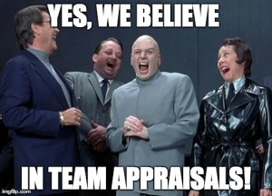 Laughing team appraisal villains meme